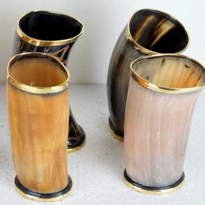 Vaso de cuerno de búfalo personalizado de alta calidad vaso de vidrio de Metal Natural para vino blanco para fiestas y uso doméstico - Product Image 4