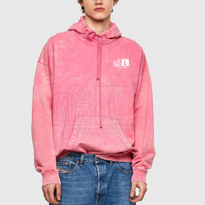 Cómoda transpirable 100% algodón sólido ácido lavado invierno hombres Sudadera con capucha de alta calidad bajo MOQ - Product Image 5