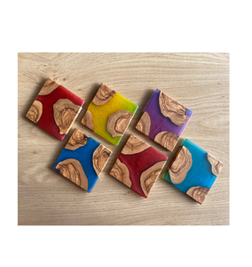 Posavasos de resina epoxi de último diseño y forma redonda de madera y vajilla y decoración del hogar para venta personalizada - Product Image 5