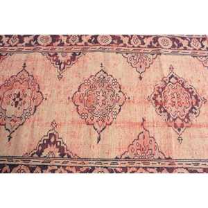 Turkish Area Rug 4.3x6 ft, <b>Red</b> Blue Floral Rug <b>Wool</b> - Product Image 4