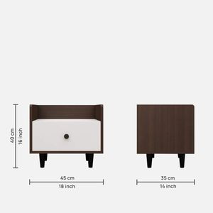 Sora โต๊ะข้างเตียงไม้สีขาว, โต๊ะสไตล์ร่วมสมัยสำหรับห้องนั่งเล่น - Product Image 2