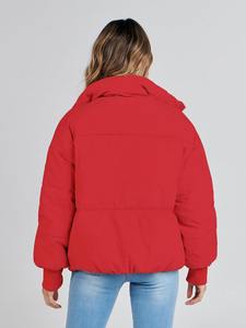 Dernière veste matelassée décontractée pour femme en toile doublée de fourrure imprimée respirante personnalisée pour l'hiver - Product Image 5