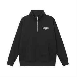 Sweats à capuche pour femmes avec demi-fermeture éclair, logo personnalisé sur le devant, streetwear décontracté, polaire imperméable, couleurs personnalisées, tailles personnalisées, tissu personnalisé - Product Image 1