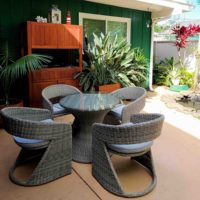 Ensemble de salle à manger d'extérieur moderne en rotin et aluminium, pliable et imperméable, table et 4 chaises, mobilier d'extérieur pour jardin, villa, balcon, entrée