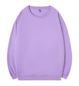 Stock en vrac sweat-shirt pour femmes col rond couleur unie coton chemises surdimensionnées décontracté vente en gros chemises molletonnées pour femmes - Product Image 3