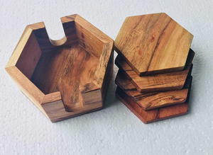 Precio de fábrica directo, alta calidad, nuevo modelo, número, haya maciza, posavasos de madera para té y cerveza, cuadrado, 4/6 Uds., posavasos sostenible - Product Image 5