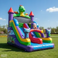 Grand toboggan gonflable d'extérieur 3D à thème compact pour enfants