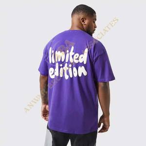 T-shirt lourd 100% coton unisexe à épaules tombantes vêtements de rue impression personnalisée chemises tricotées pour hommes vente en gros - Product Image 3