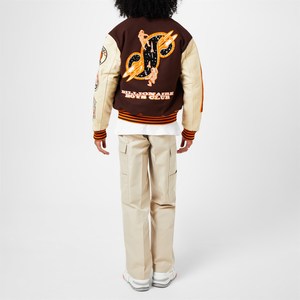 แจ็กเก็ตเบสบอลผ้ากำมะหยี่ปักลายตัวอักษรทำจากผ้า XS ขนาดใหญ่พิเศษสำหรับผู้หญิง - Product Image 6