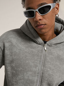 Sudadera con Capucha de Felpa Francesa Negra con Logotipo Personalizado al por Mayor para Hombres Altos, Sudadera con Capucha y Bolsillo con Diseño Sólido para Invierno - Product Image 3