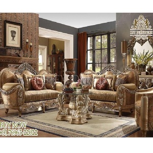 Ensemble de canapés royal en or poli de style maharaja rococo pour la maison de luxe meubles de salon tendance canapé taille personnalisée USA UK - Product Image 1