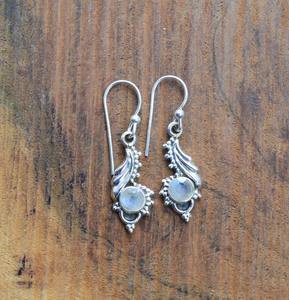 Boucles d'oreilles en pierre de lune bijoux pour femmes bijoux en argent Style Boho 925 argent Sterling tendance boucles d'oreilles faites à la main cadeau pour - Product Image 3