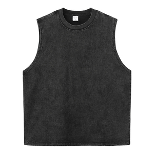 OEM Logo personnalisé vente en gros mode 100 coton vintage lavé à l'acide débardeur hommes en détresse débardeur personnalisé pierre lavé débardeur - Product Image 1