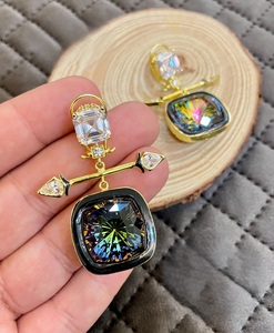 Shining Beauty <b>Studs</b> Oval Glow <b>Studs</b> <b>Earrings</b> Elegant Women <b>Earrings</b> for Party Wear Fashion Accessories for Gifts - Product Image 3