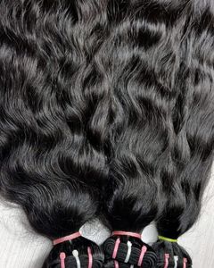 Paquetes de cabello humano indio Virgin Temple Raw South Indian Machine Trama Color natural Extensiones de cierre de encaje - Product Image 3