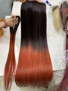 Tendance chaude vietnamienne Ombre Orange 22 "Extensions de cheveux de couleur pas d'enchevêtrement pas de perte avec fermeture de paquets de prix compétitif - Product Image 2