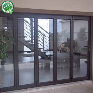 Aluminum Alloy Soundproof Bifold Doors Double Tempered Glass Foldable <b>Sliding</b> Exterior Doors for Hotels Villas 5 Year Warranty - Product Image 6