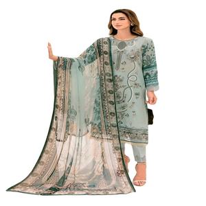 Alta calidad shalwar kameez pakistaní Importación calidad shalwar kameez damas pakistaní 100% trajes de algodón Trajes de algodón estampados - Product Image 1
