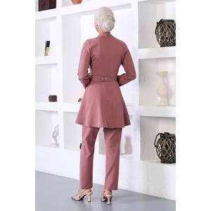 ชุดเซ็ตสองชิ้นลำลองสำหรับผู้หญิง กระโปรงระบายยาวปานกลาง คอเหลี่ยม ชุดเซ็ตขาสั้นเหนือเข่าสำหรับสุภาพสตรี - Product Image 5