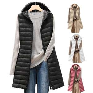 Hot Sale Fashion Style Streetwear <b>Sleeveless</b> Zipper Foldable Puffer Jacket <b>Long</b> <b>Coat</b> Vest for Women - Product Image 5