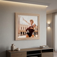Cadre photo rectangulaire en bois clair |   Céréales naturelles |   Impression de voyage à Venise |   Présentoir mural de table |   Vente en gros B2B