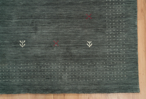 Alfombra Gabbeh de Lana Tejida a Mano, Verde Bosque, Diseño Tribal Minimalista, Alfombra Grande para Piso, Decoración Acogedora para el Hogar 3023 - Product Image 4