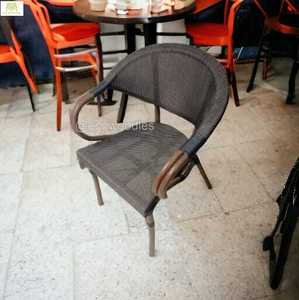 Muebles de comedor de madera maciza de lujo moderno, sillas de comedor de mimbre con brazo de madera natural para restaurante - Product Image 4