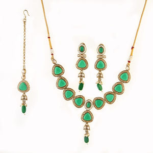 Compre calidad de exportación en línea de juego de collar de Gargantilla antiguo con revestimiento Mehndi 209533 en India - Product Image 1