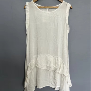 Vestidos de verano para mujer, tela de algodón, almohadilla en el pecho, vestido fino MIDI de lino estampado, vestido con cuello en V personalizado para mujer, vestidos Coreanos - Product Image 1