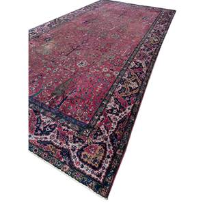 Tapis en laine noué à la main Aalam, motif floral abstrait rose et violet, pour la maison, tapis en jute rectangulaire 9x12 pour salon, couloir, Pae-6052 - Product Image 2