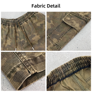 Pantalones cortos Cargo de algodón 100% para hombre de alta calidad, pantalones cortos holgados con cierre de cordón, pantalones cortos informales con logotipo personalizado estilo Hip Hop - Product Image 2