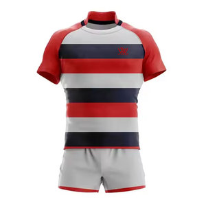 Vêtements de sport manches courtes uniforme de rugby de couleur unie uniforme de rugby durable sur mesure de haute qualité - Product Image 2