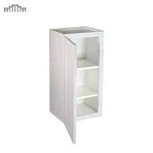 Wholesale RTA Solid Wood White Shaker Single Door Kitchen Wall Cabinets Hanging Cupboard With DTC Hinges And Adjustable Shelf