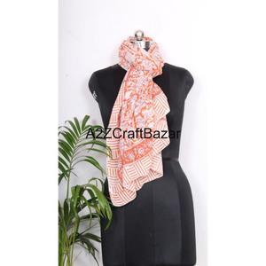 Women's Satin Bikini Cover Sarong With Floral Hand Block Print Luxury Indian Cotton Pario Cover Handmade Voile Material - Product Image 3