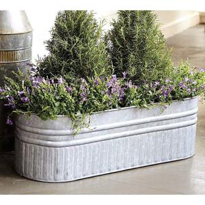 Jardinière Moderne en Fer Galvanisé de Forme Ovale, Écologique, Faite à la Main, Personnalisable, pour Jardin, Maison, Ferme, Intérieurs, Extérieur - Product Image 1