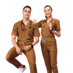 Uniforme médical d'infirmière unisexe grande taille avec logo personnalisé ensemble de blouses pour femmes en rayonne et élasthanne créez vos propres blouses pour l'hôpital - Product Image 6