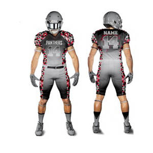 Vente en gros d'uniformes de football américain à manches courtes personnalisés pour la jeunesse et l'entraînement collégial uniformes de sublimation pour hommes surdimensionnés - Product Image 3