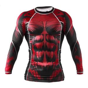 Vente en gros de protège-éruptions MMA à compression par sublimation personnalisée Spandex/Polyester respirant écologique à manches longues pour hommes pour l'extérieur - Product Image 1