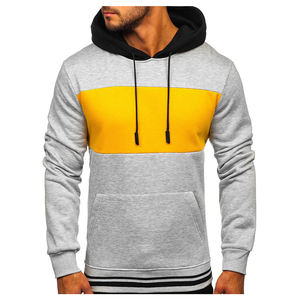 Sweat à capuche confortable à manches raglan pour hommes coton solide mélangé avec logo brodé tissu polaire français sweats à capuche à deux poches à la main - Product Image 4