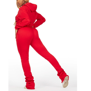 Ensemble de survêtement de jogging pour femmes, pantalon évasé, tenue de sport confortable et respirante pour l'entraînement, la remise en forme, la course à pied - Product Image 3