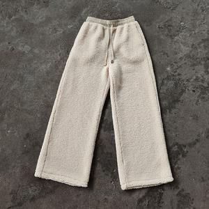 Custom Print Fuzzy Brushed Mohair Outdoor Flare Stacked Pants Mohair Fleece Sweatpants <b>for</b> <b>Men</b> - Product Image 1