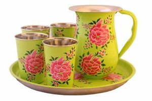 Juego de jarra con vasos para beber agua, juego de utensilios de cocina con jarra moderna impresa a mano, nuevo diseño - Product Image 2