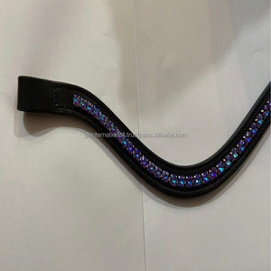 Correa de cuero con forma de onda profunda para cejas de caballo, personalizada, canal vacío, 1 fila, cristales redondos, diamante, mega cadena ostentosa - Product Image 6