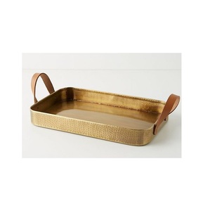 Nueva llegada Diseño de tendencia Bandeja de servicio de color dorado y plato Forma personalizada Venta caliente Bandeja de servicio Vajilla - Product Image 4