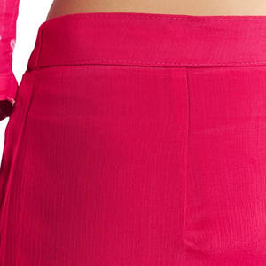 Vente en gros rouge Chinon asymétrique Kurta Palazzo costume avec broderie pour fête de fête porter réception de mariage et les commandes personnalisées - Product Image 6