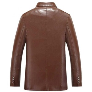 <span class=keywords><strong>Blazer</strong></span> kulit domba asli pria, jas kasual musim gugur tiga kancing - Product Image 4