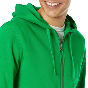 Streetwear de haute qualité hommes personnalisé fermeture éclair complète surdimensionné basiques solide mélangé organique 100% coton imprimé unisexe sweats à capuche unis - Product Image 3