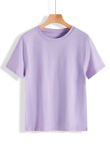 เสื้อยืดสีทึบสำหรับผู้หญิงสั่งทำพิมพ์โลโก้ได้ตามต้องการ - Product Image 5