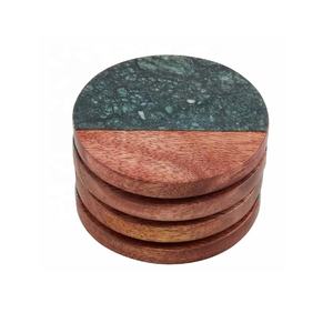 Juego de 4 posavasos de mármol y madera de alta calidad para café, bebida, té, posavasos para mesa de comedor, posavasos moderno para decoración del hogar - Product Image 3