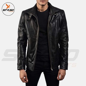 Veste en cuir pour hommes personnalisée veste en cuir noir de haute qualité vestes en cuir de créateur pour garçons manteau en peau hommes - Product Image 2